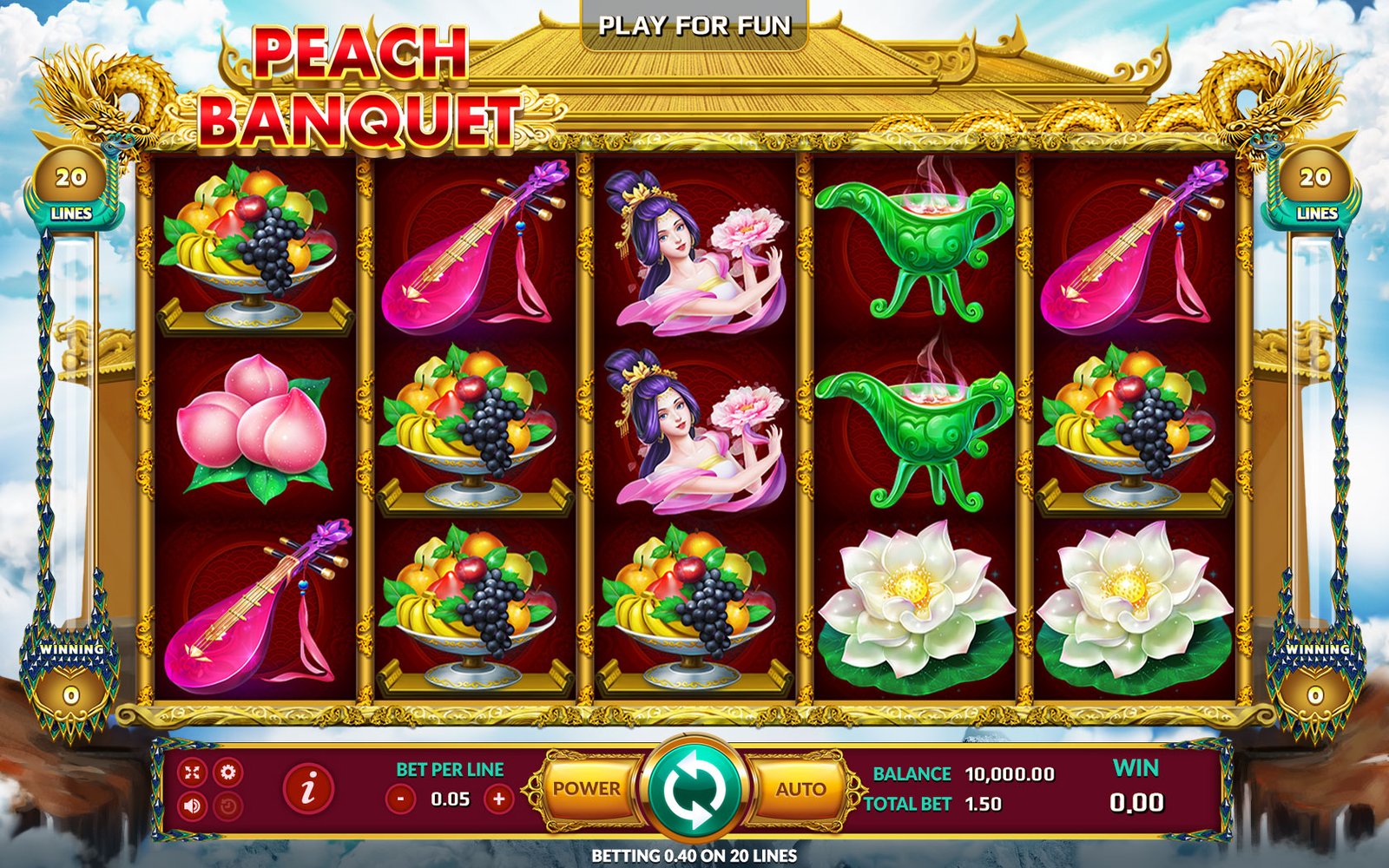 รีวิวเกมสล็อต Peach Banquet